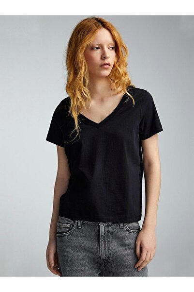 Superlife Tricou obișnuit pentru femei cu decolteu în V SPR24TSK45-3