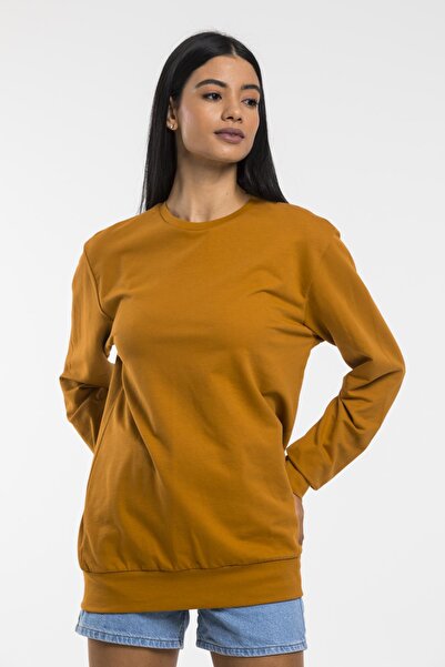 Superlife Γυναικείο φούτερ με λαιμόκοψη υπερμεγέθης με λεπτή εφαρμογή Spr21k30