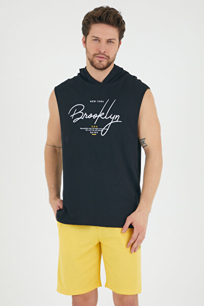 Superlife Ανδρικό μπλουζάκι με κουκούλα Superlife με κανονική εφαρμογή Spr22ts118