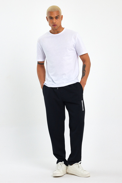 Superlife Ανδρικό παντελόνι με κανονική/κανονική εφαρμογή από καουτσούκ με στάμπα Brooklyn City 24EA205