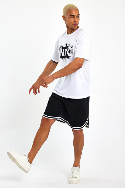 Superlife Men's Crew Neck Regular Fit Nyc Printed T-Shirt Spr22ts114