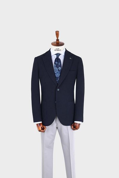 Kadir Büyükkaya Swallow Collar Men's Jacket-Kax5117S
