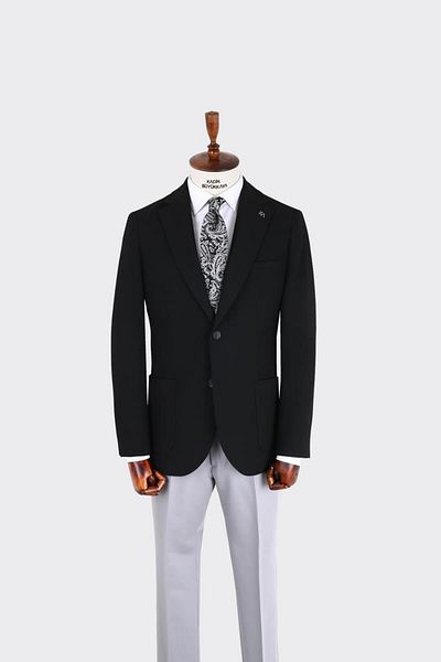 Kadir Büyükkaya Swallow Collar Men's Jacket-Kax5117S