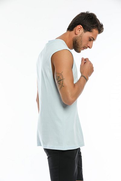 Superlife Tricou pentru bărbați, cu decolteu circular, supradimensionat, Spr21y03