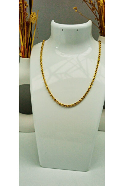 shop 1.Sınıf Çelik Kararma Yapmaz  Klasik Altın Kaplama Sade Zincir