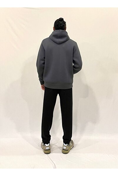 Superlife Ανδρικό φούτερ με κουκούλα, άνετο και με εσωτερική επένδυση από φλις, 3 κλωστές, με στάμπα N, spr24sw06