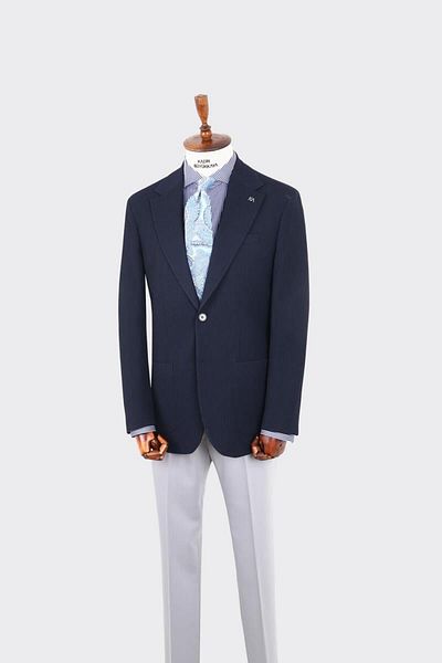 Kadir Büyükkaya Swallow Collar Men's Jacket-Kax5533S
