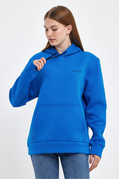 Superlife Жіноча кофта з капюшоном, зручна, з флісовою підкладкою, 3 нитки, з вишивкою Air, Swetashırt spr24swK07