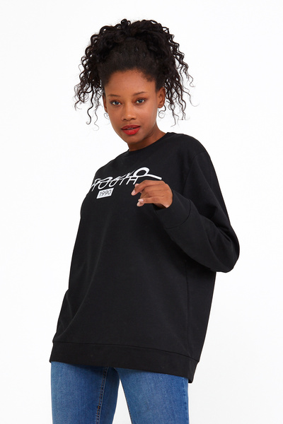 Superlife Superlife Γυναικεία φούτερ με λαιμόκοψη Oversize Fit Slim Spr22swk134