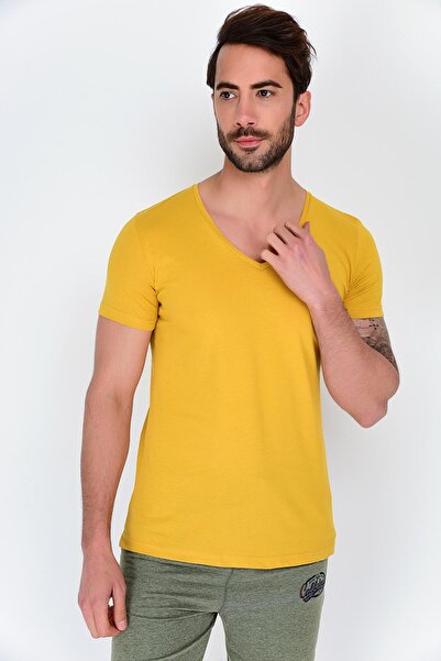 Superlife Ανδρικό T-Shirt με λαιμόκοψη V, στενή καρδιά, Spr 246