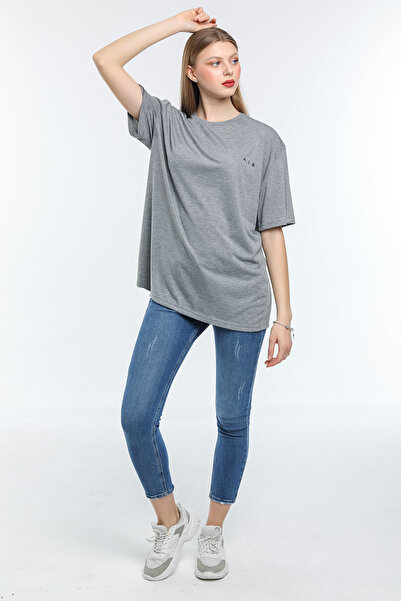 Superlife Γυναικείο T-shirt με λαιμόκοψη με κανονική εφαρμογή με στάμπα αέρα Spr21yk23