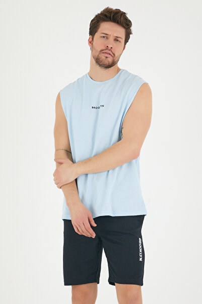 Superlife Ανδρικό μπλουζάκι με λαιμόκοψη με κανονική εφαρμογή Brooklyn printed T-shirt Spr22ts122