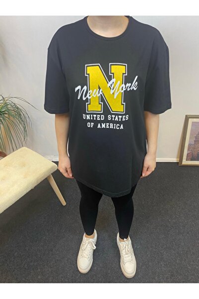 Superlife Γυναικείο μπλουζάκι με λαιμόκοψη Oversize Fit N με στάμπα SPR24TSK113