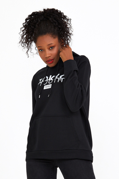 Superlife Γυναικείο λεπτό φούτερ με κουκούλα κανονική εφαρμογή Tokyo με στάμπα Spr22swk164