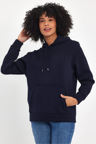 Superlife Γυναικεία φούτερ με κουκούλα άνετη εφαρμογή Fleece 3 κλωστών spr24swk55