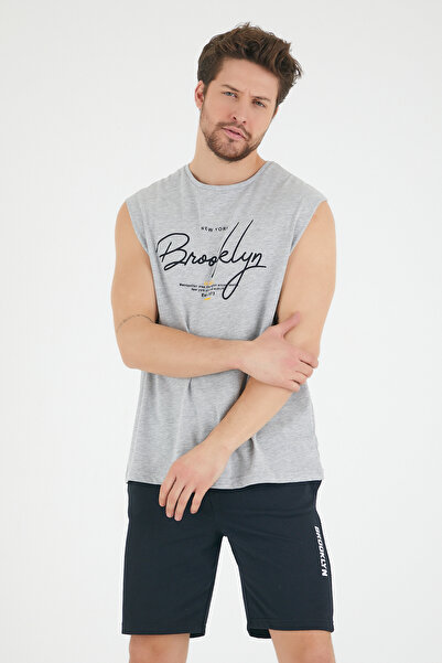 Superlife Superlife Men's Crew Neck Regular Fit Brooklyn Printed T-Shirt Spr22Ts115