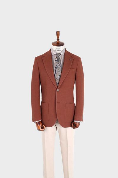 Kadir Büyükkaya Swallow Collar Men's Jacket-Kax5534S