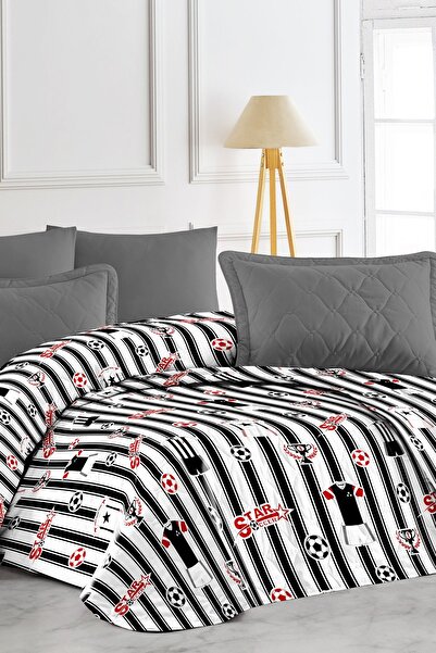 EVA Tek Kişilik Kapitoneli Taraftar Desenli Çok Amaçlı Yatak Örtüsü Ve Koltuk/kanepe Örtüsü 155 X 230 Cm