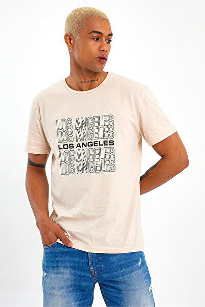 Superlife Ανδρικό μπλουζάκι με λαιμόκοψη Superlife με στάμπα SPR23ts305