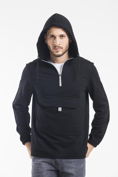 Superlife Men's Hooded Half Zipper Thin Sweatshirt Spr 20k52