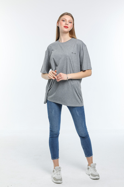 Superlife Γυναικείο T-shirt με λαιμόκοψη με κανονική εφαρμογή με στάμπα αέρα Spr21yk23