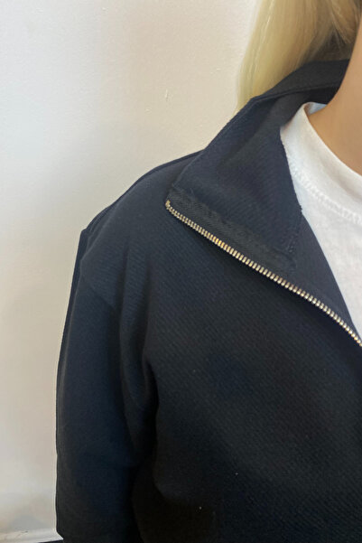 Superlife Γυναικείο φούτερ με μισό φερμουάρ με 3 κλωστές και τσέπη καγκουρό spr24swk22