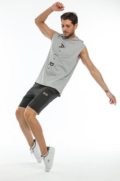 Superlife Ανδρικό μπλουζάκι με κουκούλα Oversize Fit Air Printed T-shirt Spr21y07