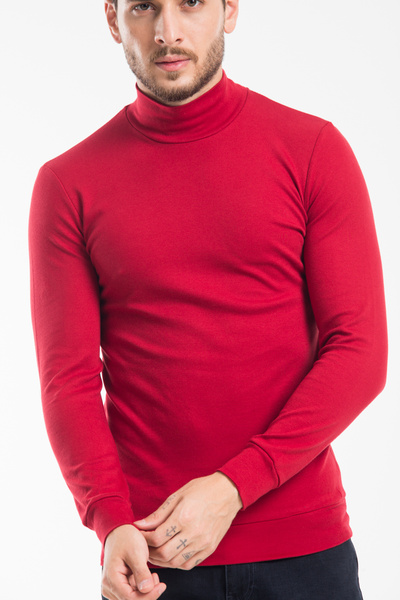 Superlife Süperlife Turtleneck Long Sleeve Slim Fit Thin Men's Sweatshirt Spr 2019K21
