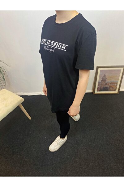 Superlife Γυναικείο μπλουζάκι με λαιμόκοψη Oversize Fit California με στάμπα SPR24tsk304