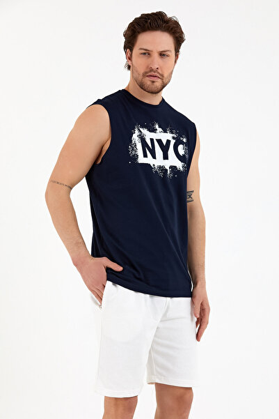 Superlife Суперлайф Чоловічий велосипедний комір Regular Fit NYC Принт на футболці SPR22TS124