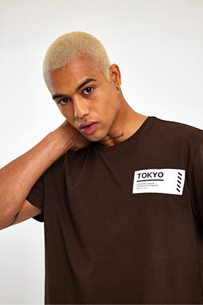 Superlife Ανδρικό μπλουζάκι με λαιμόκοψη Superlife με στάμπα Tokyo SPR23ts303