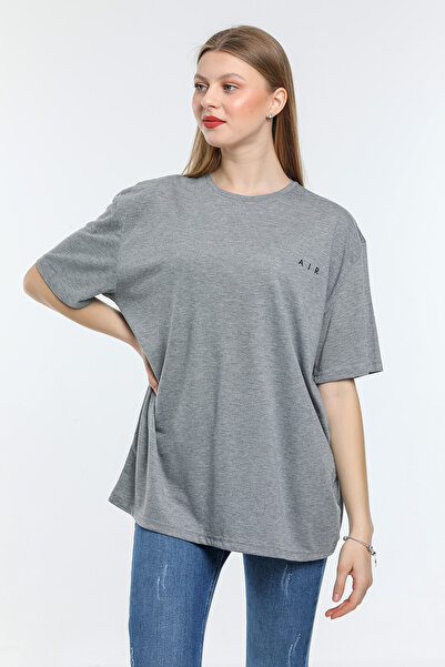 Superlife Γυναικείο T-shirt με λαιμόκοψη με κανονική εφαρμογή με στάμπα αέρα Spr21yk23