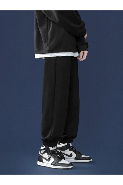 Superlife Unisex ελαστικό στη μέση και τα πόδια λεπτό παντελόνι φούτερ SPR24UEA82