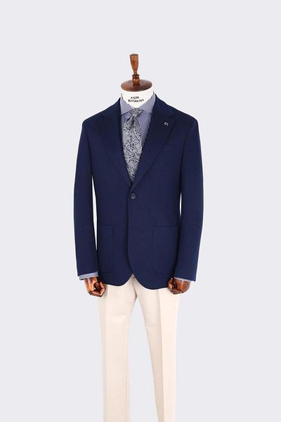 Kadir Büyükkaya Swallow Collar Men's Jacket-Kax5528S