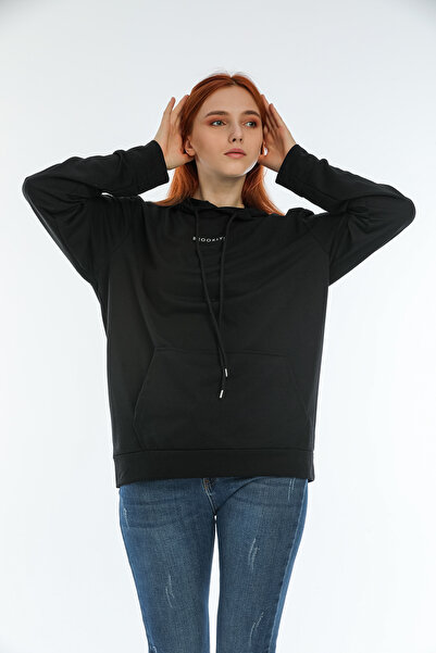 Superlife Süperlife Kadın Kapüşonlu Oversize Brooklyn Baskılı İnce Sweatshirt...