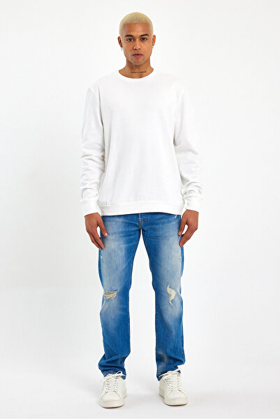 Superlife Ανδρικό φούτερ Superlife με λαιμόκοψη κανονική εφαρμογή, λεπτό φούτερ Spr 20k30