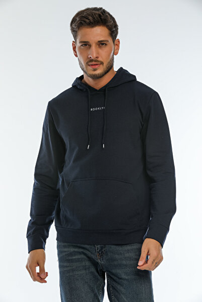 Superlife Ανδρικό λεπτό φούτερ με κουκούλα, κανονική εφαρμογή Brooklyn printed, Spr22sw161