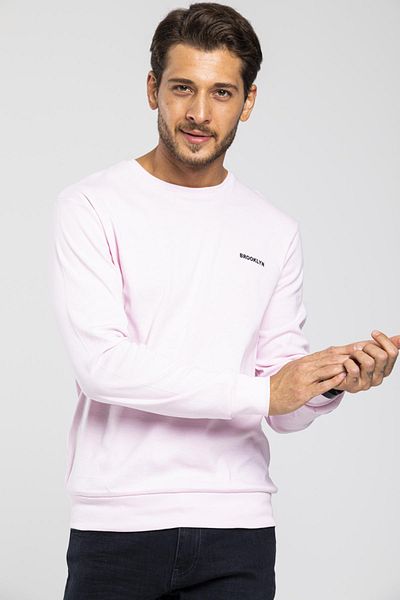 Superlife Light Pink Crew Neck Sweatshirt