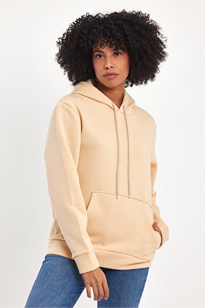 Superlife Γυναικεία φούτερ με κουκούλα άνετη εφαρμογή Fleece 3 κλωστών spr24swk55