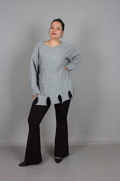Truva XXL Plus Size Skirt Ripped Knitwear Sweater