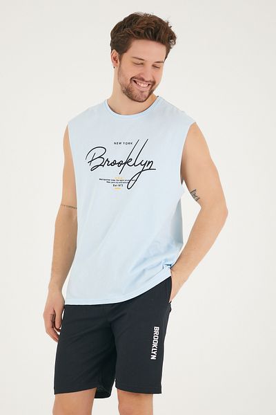 Superlife Tricou cu imprimeu Brooklyn pentru bărbați Superlife, cu decolteu rotund, Spr22ts115