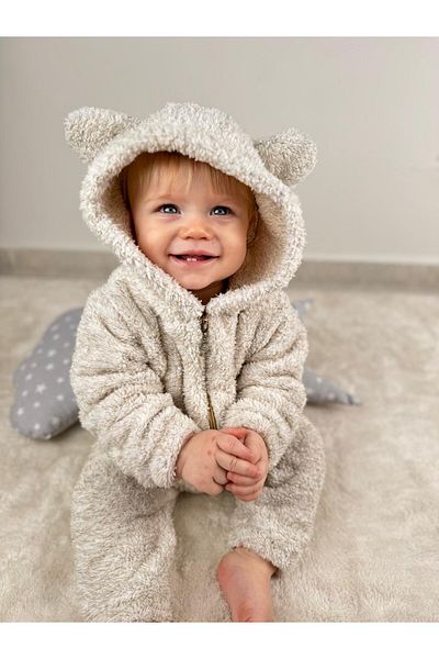Minizade Welsoft Plush Unisex Winter Baby and Kids Jumpsuit - Zippered Sleeping Bag