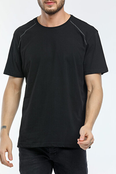 Superlife Ανδρικό μπλουζάκι με γαρνιτούρα με λεπτή εφαρμογή με λαιμόκοψη Spr21y02