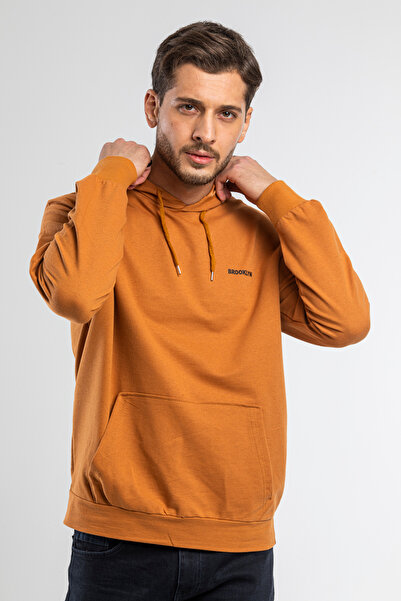 Superlife Ανδρικό φούτερ με μακρυμάνικη στάμπα με κουκούλα - Tight Fit SPR 2019K61