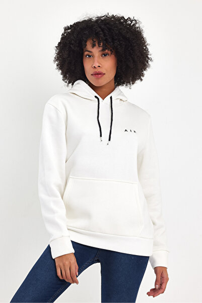 Superlife Γυναικείο φούτερ με κουκούλα, άνετο και άνετο, με φλις εσωτερικά, 3 κλωστές, κεντημένο με αέρα, φούτερ spr24swK07