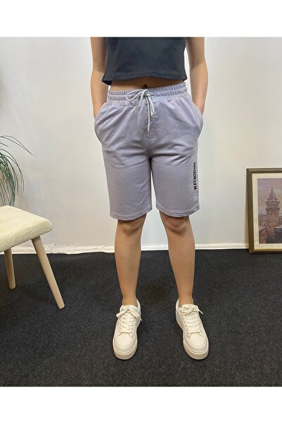 Superlife Γυναικείο άνετο σορτς με ελαστική μέση με στάμπα με τσέπες SPR24SRK208