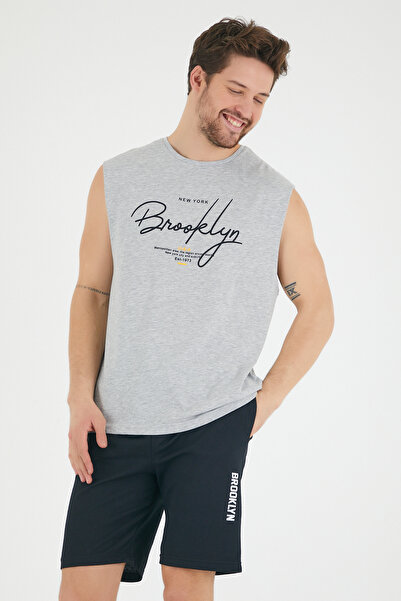 Superlife Superlife Men's Crew Neck Regular Fit Brooklyn Printed T-Shirt Spr22Ts115