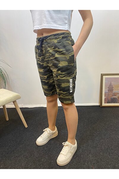 Superlife Γυναικείο άνετο σορτς με ελαστική μέση με στάμπα με τσέπες SPR24SRK208