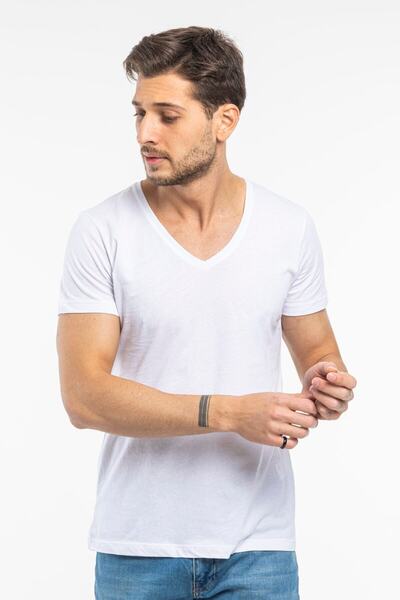 Superlife Men's V-Neck Tight Heart T-Shirt Spr 246