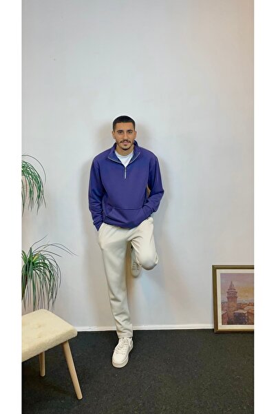 Superlife Men's 3-Thread Half-Zip Kangaroo Pocket Sweatshirt Spr24Sw22